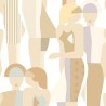 Casadeco|Figurative wallpaper with pastel tone people, vintage style|Figurative