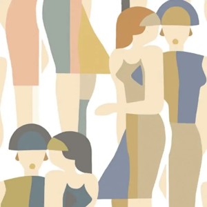 Casadeco|Figurative Tapete mit Silhouettenideal für Modeboutiquen|Minimalistisch