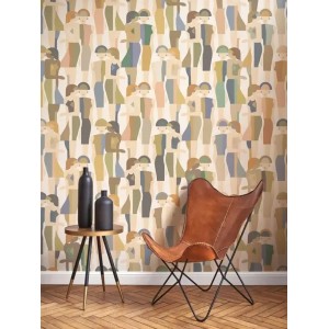 Eijffinger|Papel pintado ondas en relieve blanco crema escandinavo|Papel Pintado 2