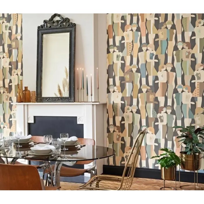 Casadeco|Figurative Tapete mit Modenschau im Vintage-Stil|Figurative