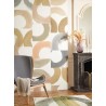 Casadeco|Artistic wallpaper with multicolor watercolor semicircles|Abstract