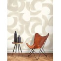 Casadeco|Papel Pintado estilo artístico con círculos abstractos beige|Moderno