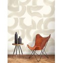 Casadeco|Papel Pintado estilo artístico con círculos abstractos beige|Moderno