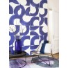 Casadeco|Papier peint moderne, art abstrait avec cercles bleu indigo|Abstrait