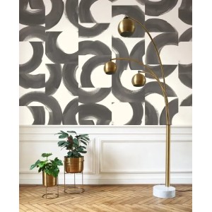 Caselio|Geometrische Tapete in Schwarz und Beige, künstlerischer Stil|Geometrisch 2