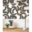 Casadeco|Papier peint moderne avec cercles noir et blanc, style art contemporain|Abstrait