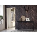 Casadeco|Papier peint planche de bois marron foncé style ethnique|Imitation Bois