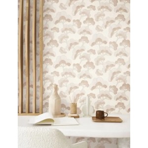 Casadeco|Modern oriental style wallpaper with Japanese pines on dark background|Modern 2