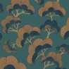 Casadeco|Moderne japanische Blumentapete mit glänzendem Kiefernmotiv|Orientalisch