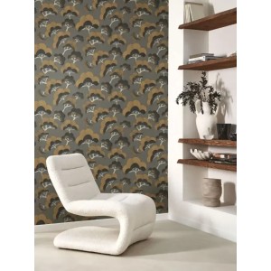 Casadeco|Papier peint floral style zen bambou vert|Oriental 2