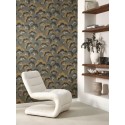 Casadeco|Papier peint style japonais moderne avec pins orientaux vert kaki|Moderne