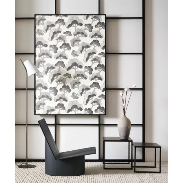 Papel Pintado para recibidor o salón moderno estilo japonés blanco y negro - Casadeco Kyoto 88719211