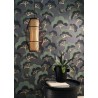 Casadeco|Papier peint moderne style oriental, pins japonais sur fond sombre|Moderne