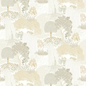Erismann|Papier peint floral feuilles de palmier crème brillante|Papier Peint