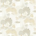 Casadeco|Oriental style wallpaper with white Japanese botanical garden|Wallpaper
