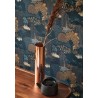 Casadeco|Japanese style wallpaper with blue Japanese floral garden|Oriental