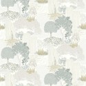 Casadeco|Modern style Japanese white wallpaper with Japanese flowers|Scandinavian