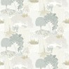 Casadeco|Modern style Japanese white wallpaper with Japanese flowers|Scandinavian