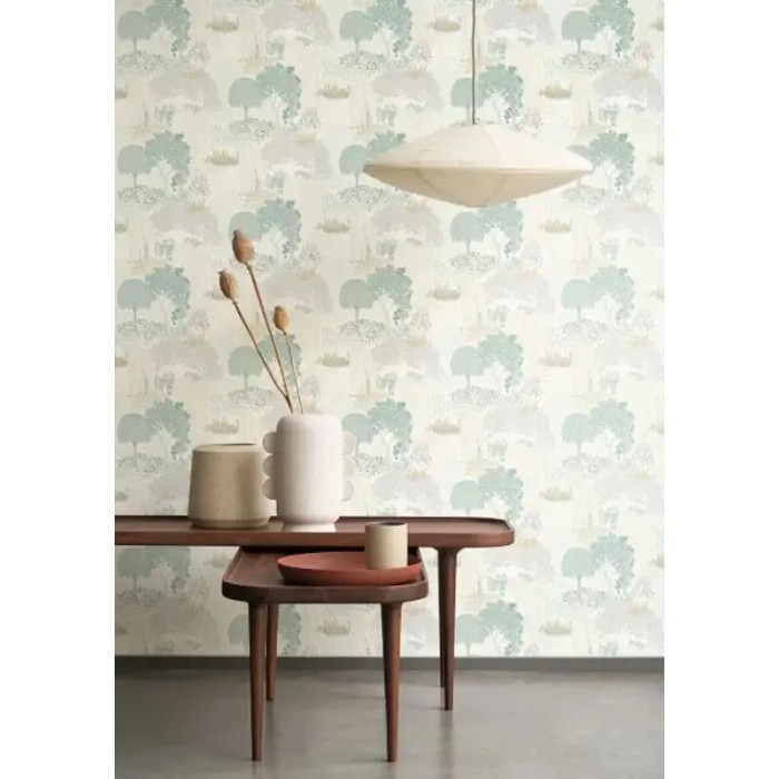 Papel Pintado japonés blanco estilo moderno con flores japonesas - Casadeco Kyoto 88727241