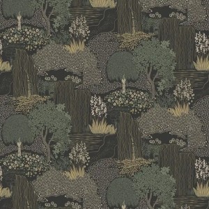 Casadeco|Japanese style wallpaper with white cherry blossoms and peonies|Scandinavian