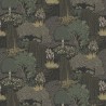 Casadeco|Papier peint oriental jardin de fleurs japonaises vert|Papier Peint