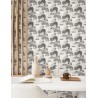 Casadeco|Japandi style wallpaper with Japanese botanical garden in black and white|Wallpaper