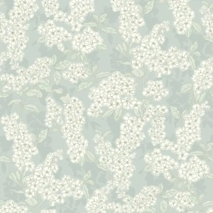 Casadeco|Japanese style wallpaper with white cherry blossoms and peonies|Scandinavian