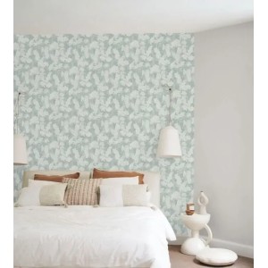 Casadeco|Japanese style wallpaper with white cherry blossoms and peonies|Scandinavian 2