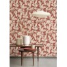 Casadeco|Japanese floral wallpaper with red peonies and cherry blossoms|Japanese Flowers