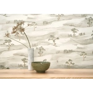 Casadeco|Minimalist wallpaper in light tones with Japanese style landscape|Oriental 2