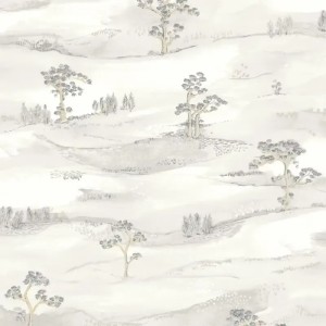 Casadeco|Oriental floral wallpaper with black water lily petals|Japanese Flowers