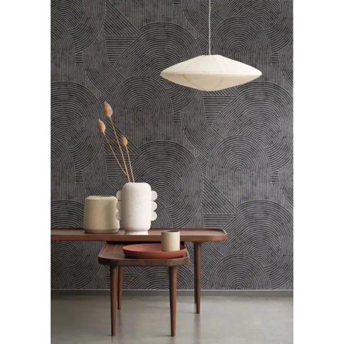 Casadeco|Zen style wallpaper with white sand grooves|Minimalist