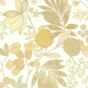 Casadeco|Papel pintado floral estilo hippie amarillo|Papel Pintado