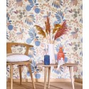 Casadeco|Papel pintado con estampado floral hippie|Tropical
