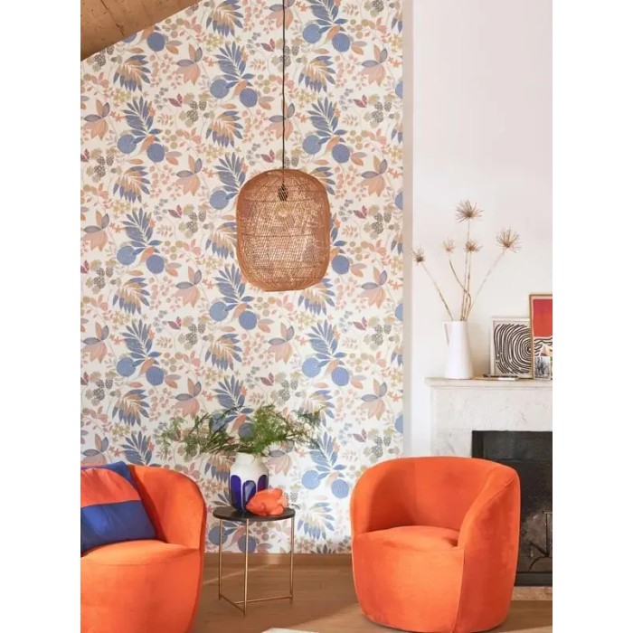 Casadeco|Hippie-Stil Blumentapete mit Muster|Tropische