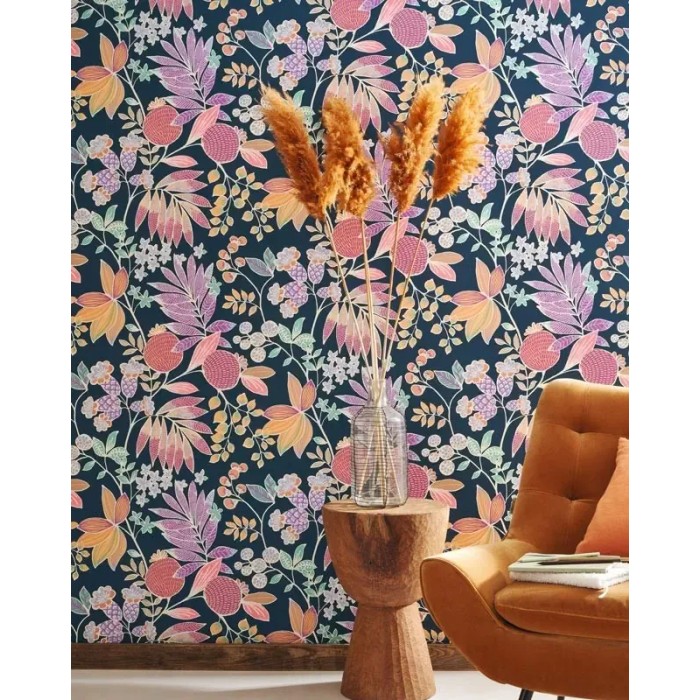 Casadeco|Papel pintado con flores boho o hippie chic|Papel Pintado