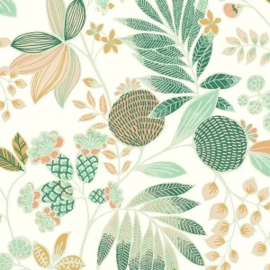 Papeldecor|Papier peint feuilles de bananier gris terracotta fond beige|Papier Peint
