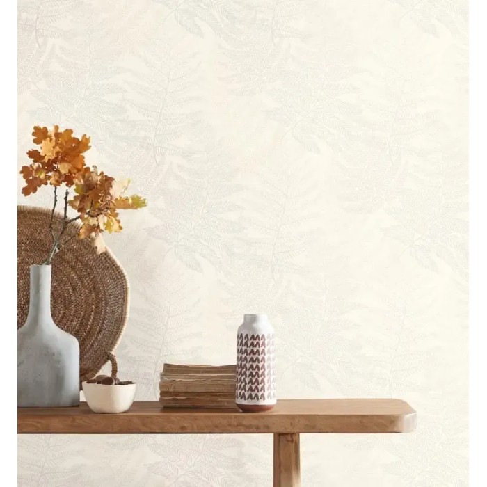 Papel pintado floral escandinavo con helechos blancos - Casadeco California 88810101