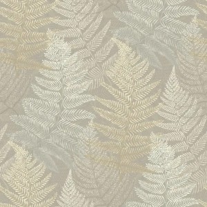 Caselio|Wallpaper with white and ochre leaf prints|Scandinavian