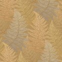 Casadeco|Papel pintado escandinavo con helechos en amarillo ocre|Papel Pintado