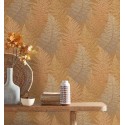 Casadeco|Scandinavian wallpaper with ochre yellow ferns|Wallpaper