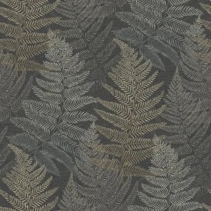 Casadeco|Scandinavian wallpaper with ochre yellow ferns|Wallpaper