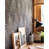 Casadeco|Dark gray Scandinavian floral wallpaper with ferns|Wallpaper
