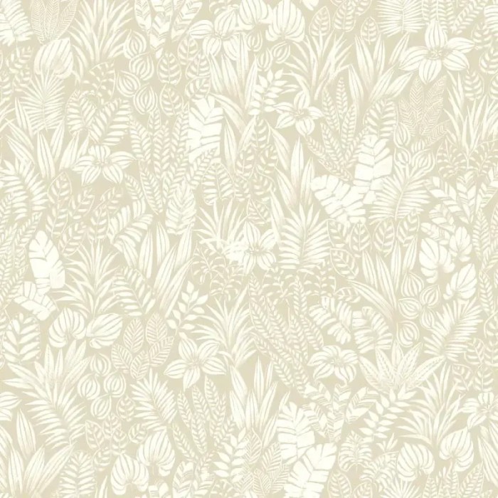 Casadeco|Papel pintado floral tropical con aire retro de los|Romántico