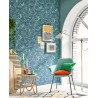 Casadeco|Papier peint fleurs style années bleu|Papier Peint