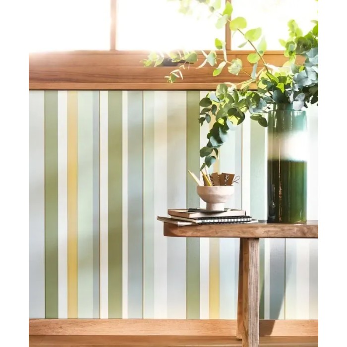 Casadeco|Papel Pintado rayas amarillo limón juvenil|Rayas