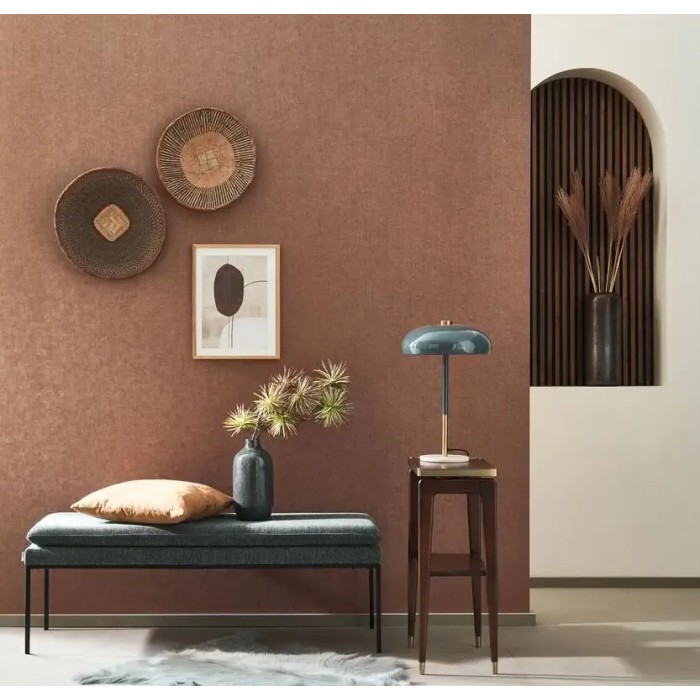 Casadeco|Papier peint texture marron cuivré|Ethnique