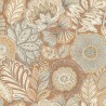 Casadeco|Papier peint grandes fleurs orange effet batik|Ethnique