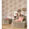 Casadeco|Papier peint grandes fleurs orange effet batik|Ethnique