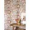 Casadeco|Wallpaper with large flowers orange batik effect|Ethnic